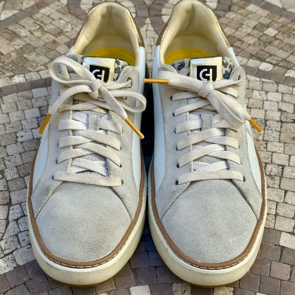 Cole Haan Grandpro Topspin Leather/Suede Sneaker Womens 8.5B White/Gray Casual - Picture 2 of 7